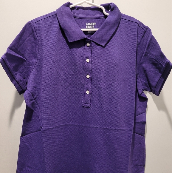 Lands End Girls Short Sleeve Polo Mesh Dress at Knee Size 14 - Purple - Picture 3 of 9